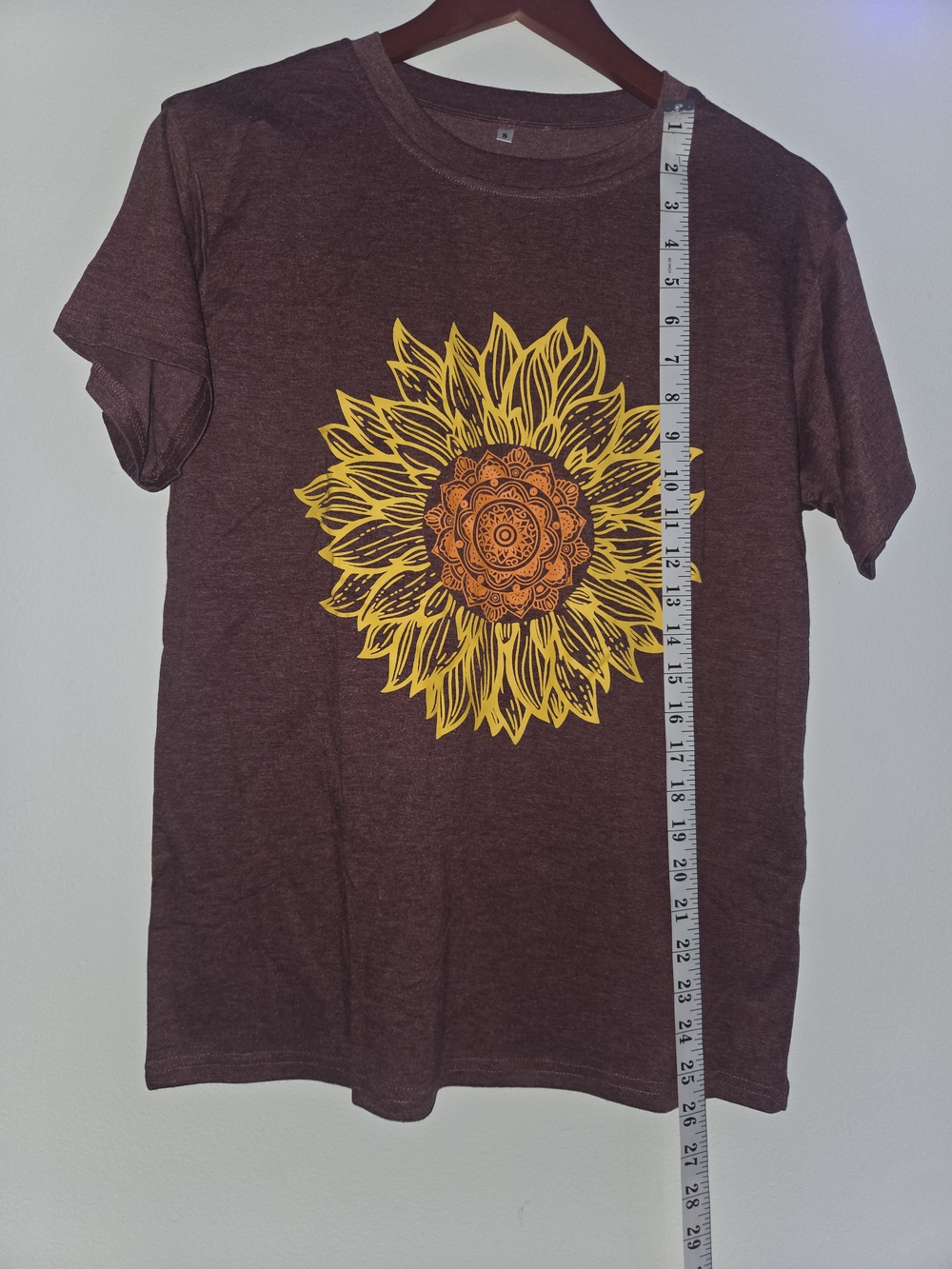 Sunflower Graphic Tee - Yellow & Orange on Maroon
